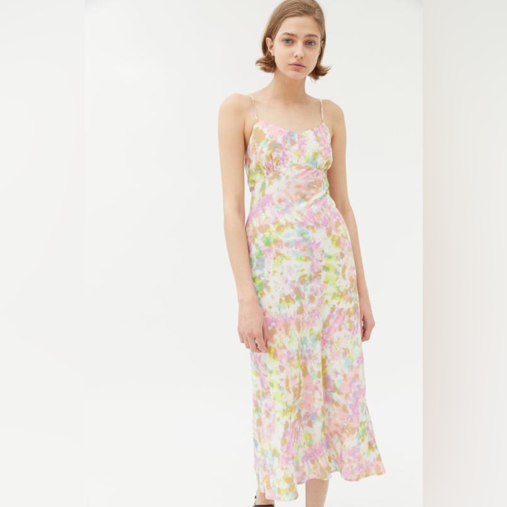 ASTR pink Charisma tie dye midi dress